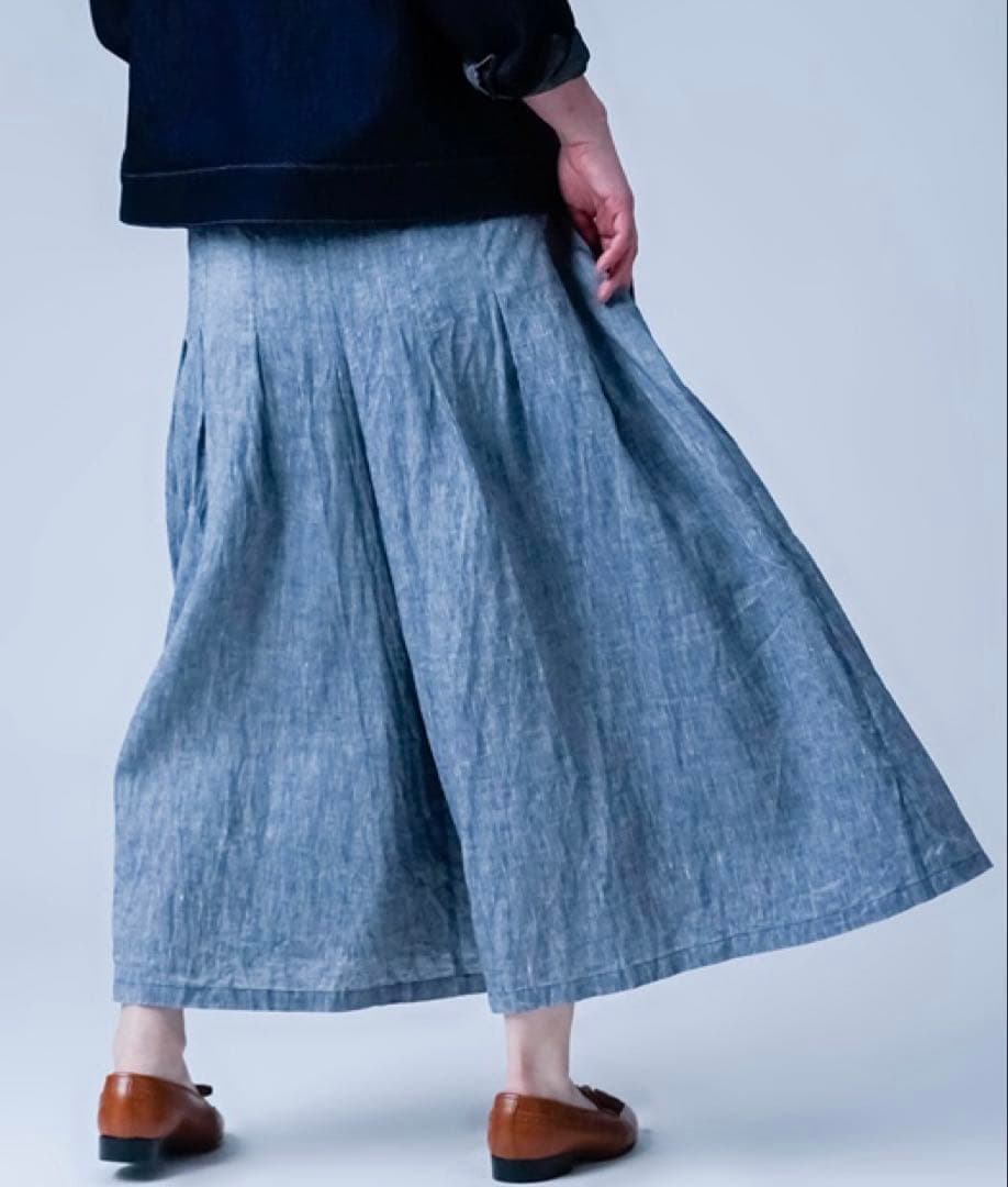 赤*犬様 ★オークション中★wafu.リネンシャンブレー 袴パンツ