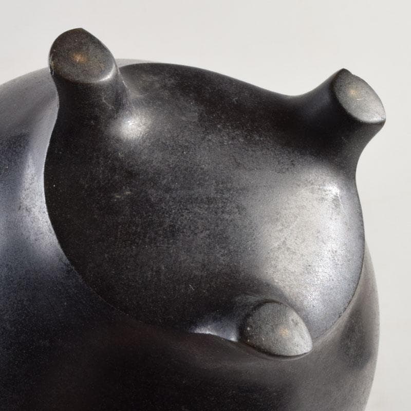 中国　古銅宣徳銅　獅子摘　刻漢詩文　三つ足香炉　N　9001