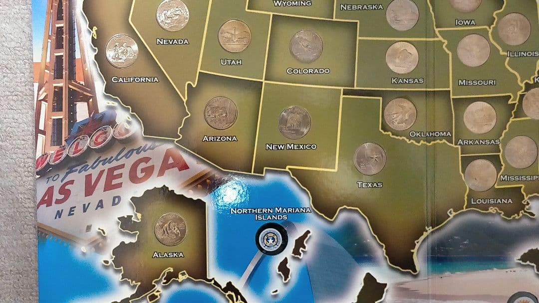 ☆。「アメリカ50州記念収納アルバム」(全50州収納済)。