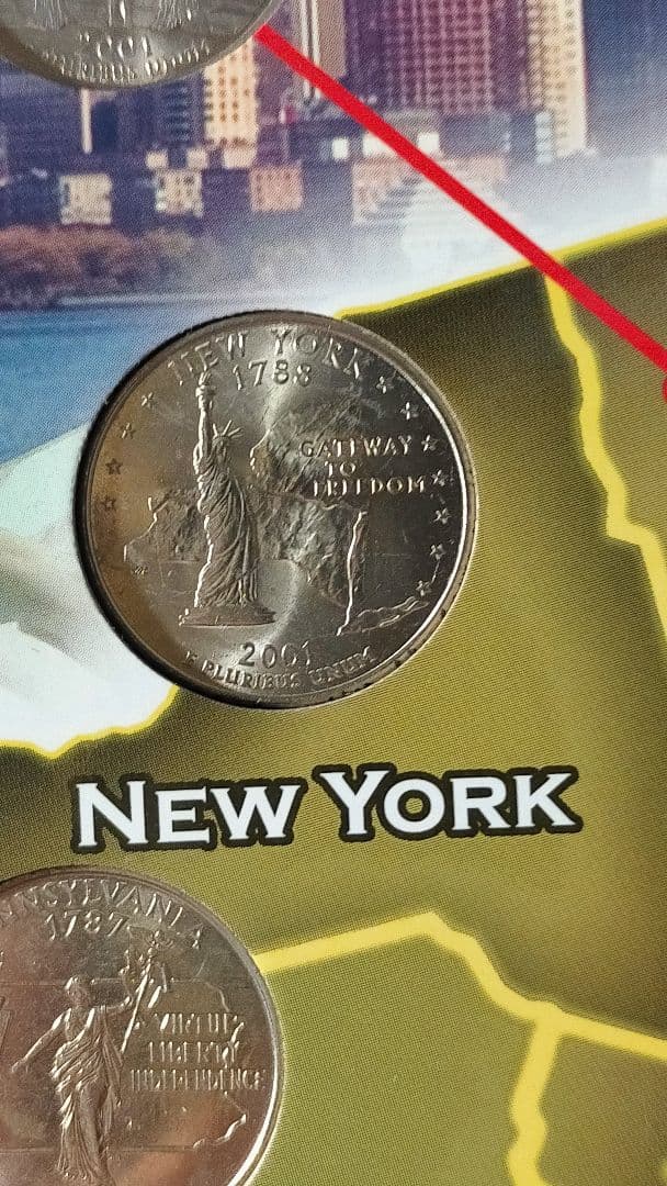 ☆。「アメリカ50州記念収納アルバム」(全50州収納済)。