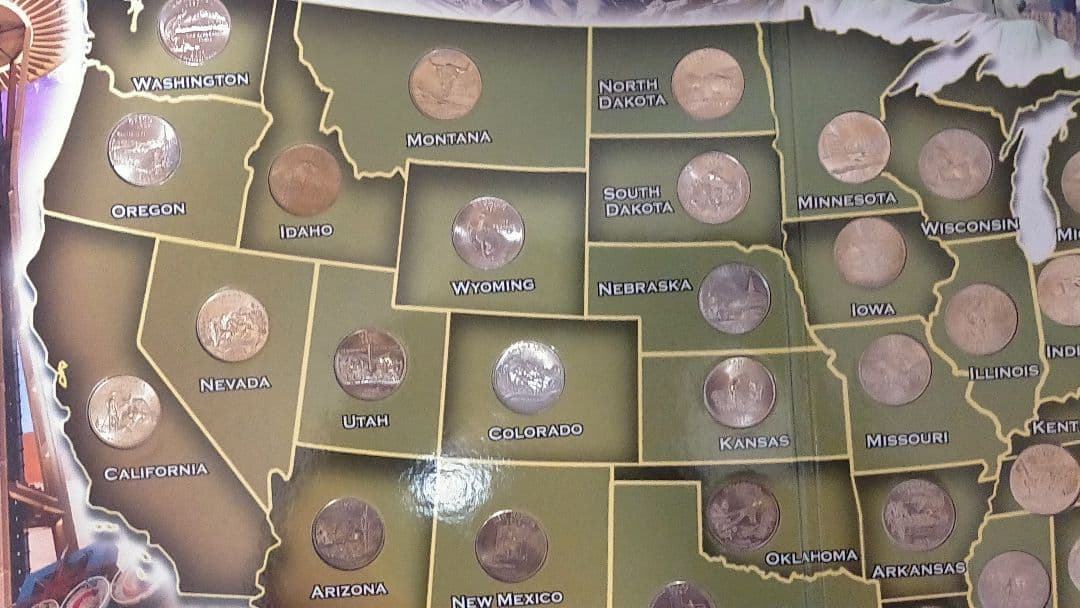 ☆。「アメリカ50州記念収納アルバム」(全50州収納済)。