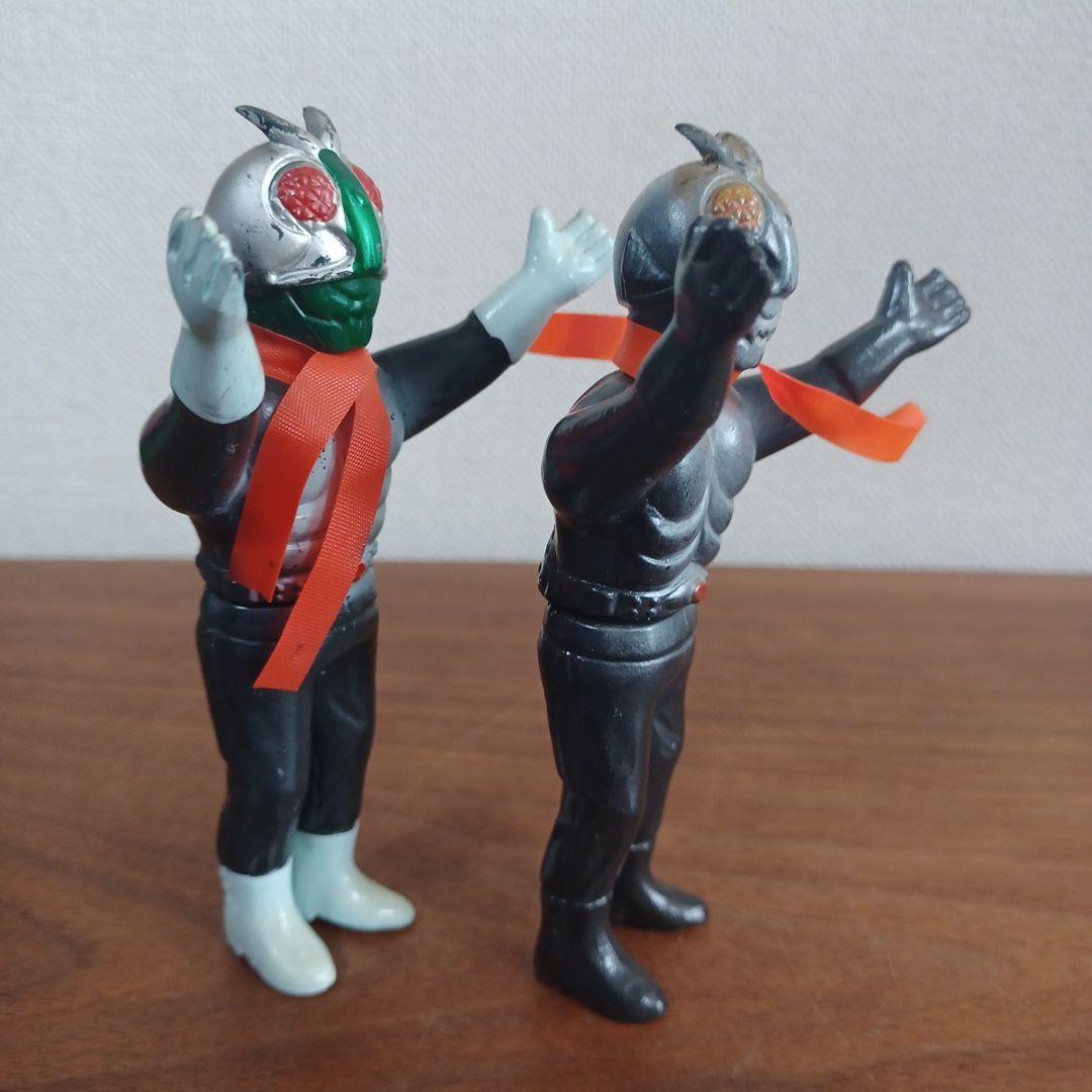 当時ものバンダイ「仮面ライダー」ミニソフビフィギュア2体セット