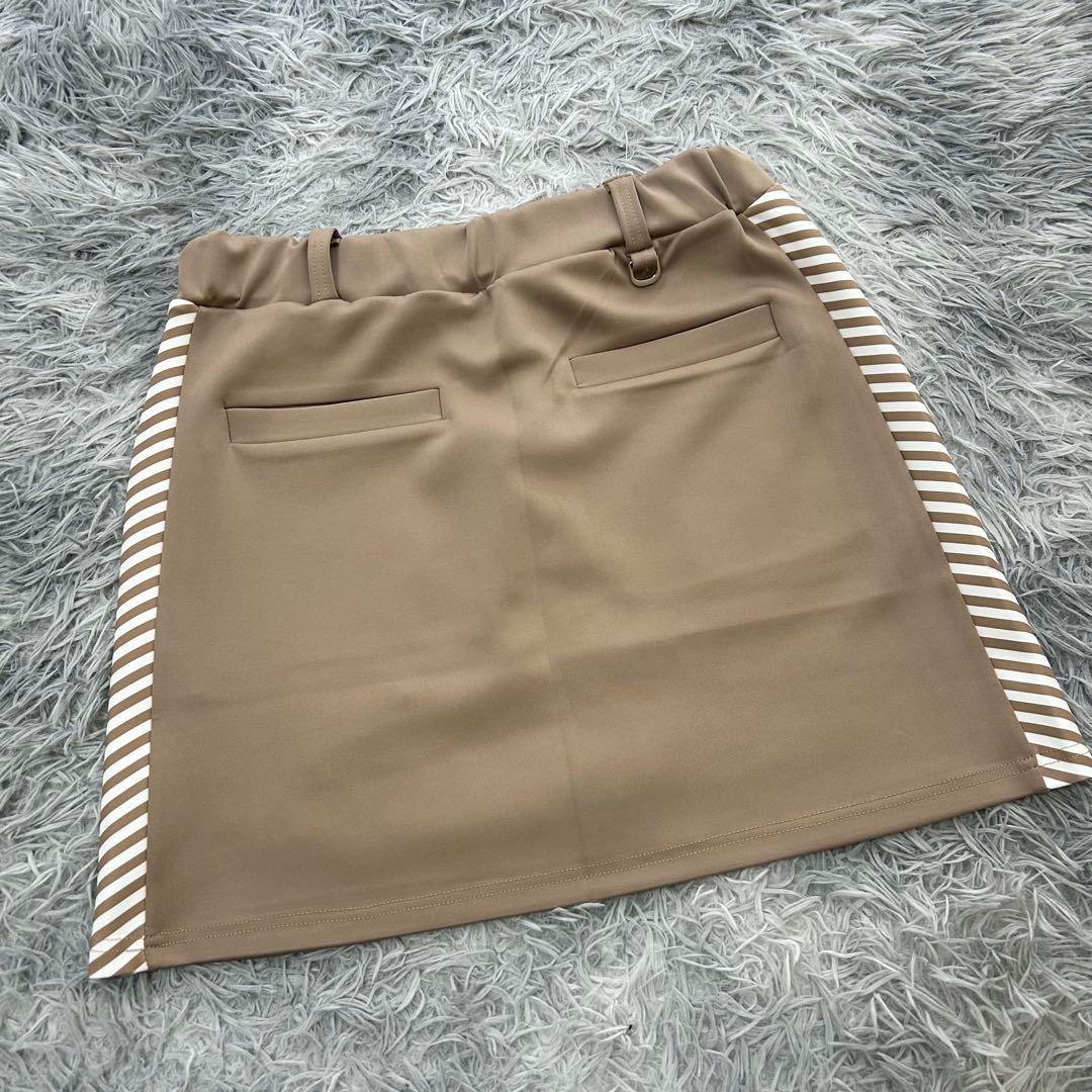 新品　デルソルゴルフ　セットアップ　スウェット　スカート　ヘリンボーン　ベージュ