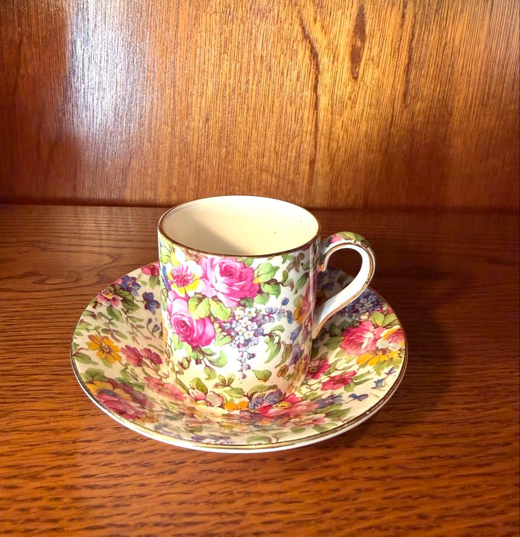 【英国ビンテージ】　WINTON　デミタスカップ&ソーサー