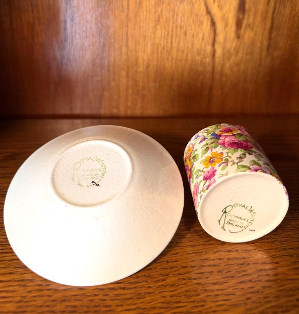 【英国ビンテージ】　WINTON　デミタスカップ&ソーサー