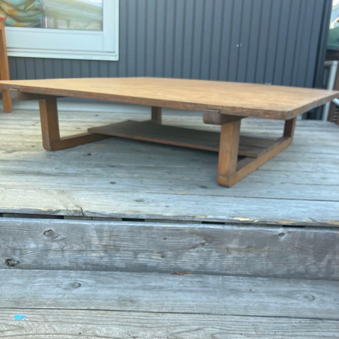 昭和レトロ 古家具 無垢材 木製座卓 ちゃぶ台 センターテーブル ローテーブル