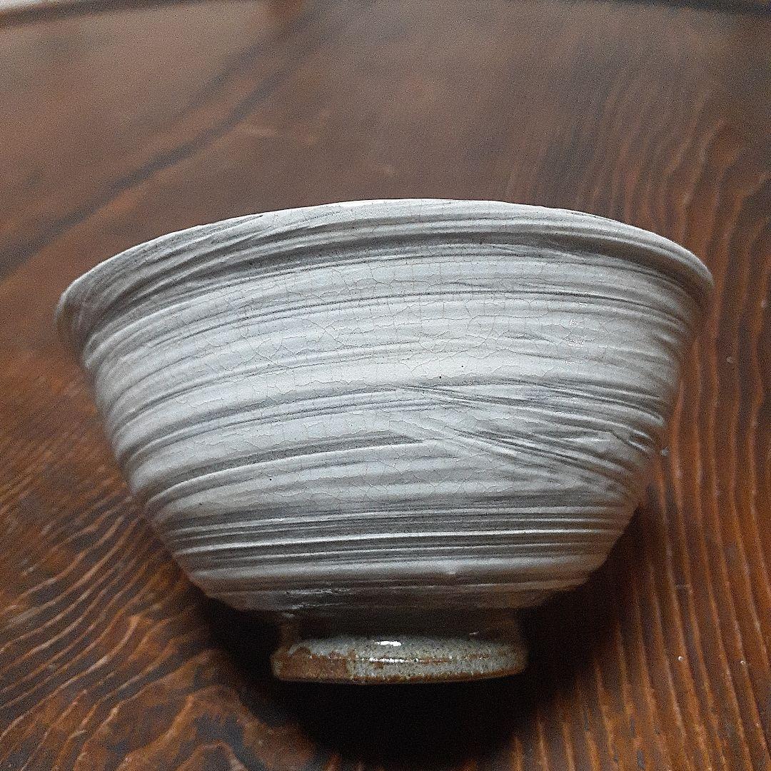 李朝鶏龍山刷毛目人参文茶碗