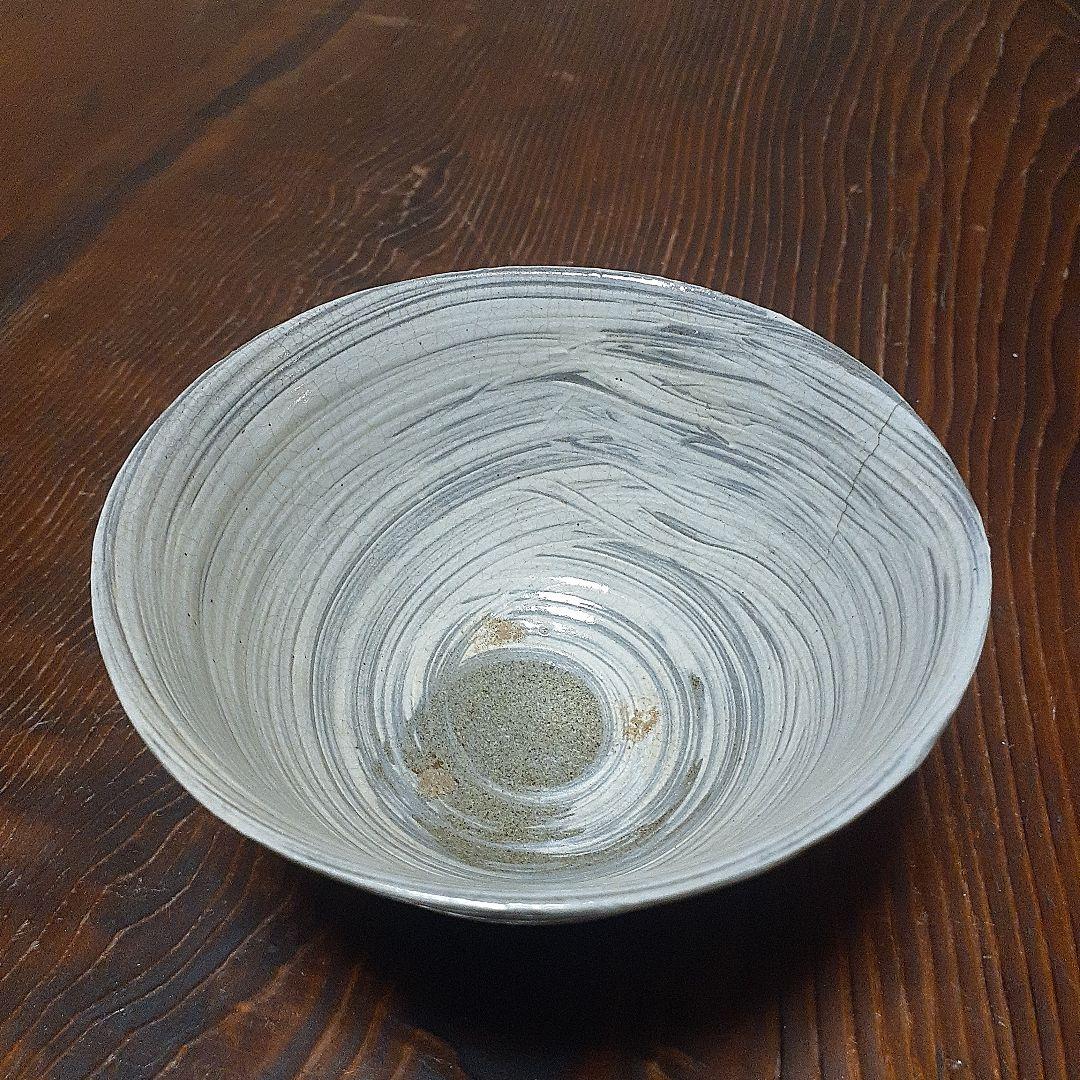 李朝鶏龍山刷毛目人参文茶碗