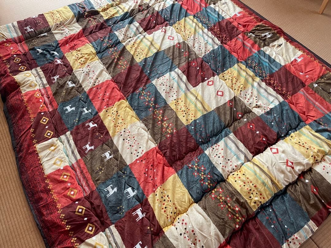 【美品】こたつ布団 205×245cm 長方形 ギャッベ柄 ノルディック日本製
