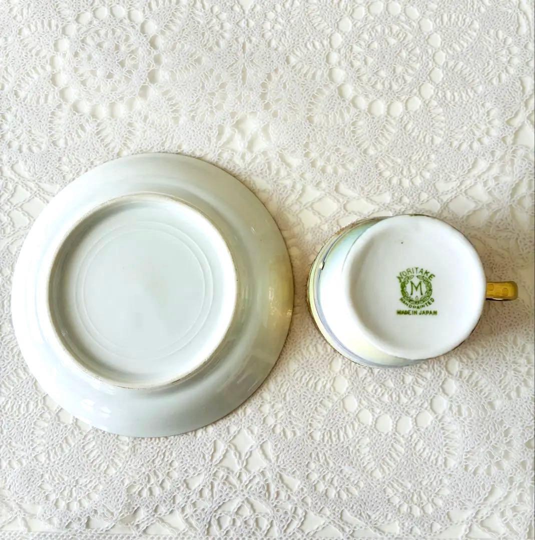 オールドノリタケ カップとソーサーセット　M印　ハンドペイント　アンティーク