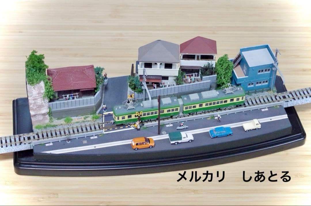 江ノ電 腰越3号踏切 鉄道ジオラマ展示台 Nゲージ 鉄コレ 鉄道模型 bトレ