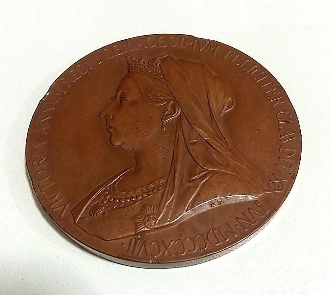大型 銅メダル 55mm 1897年 ビクトリア ダイヤモンドジュビリー 銅貨
