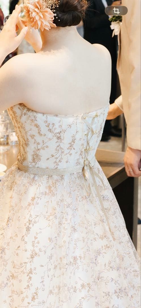 チュノアウエディング　オーバードレス　グリッター　ゴールド