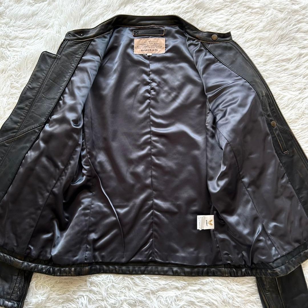 希少　アヴィレックス　シングル　ライダースジャケット　馬革　ブラック　XL相当