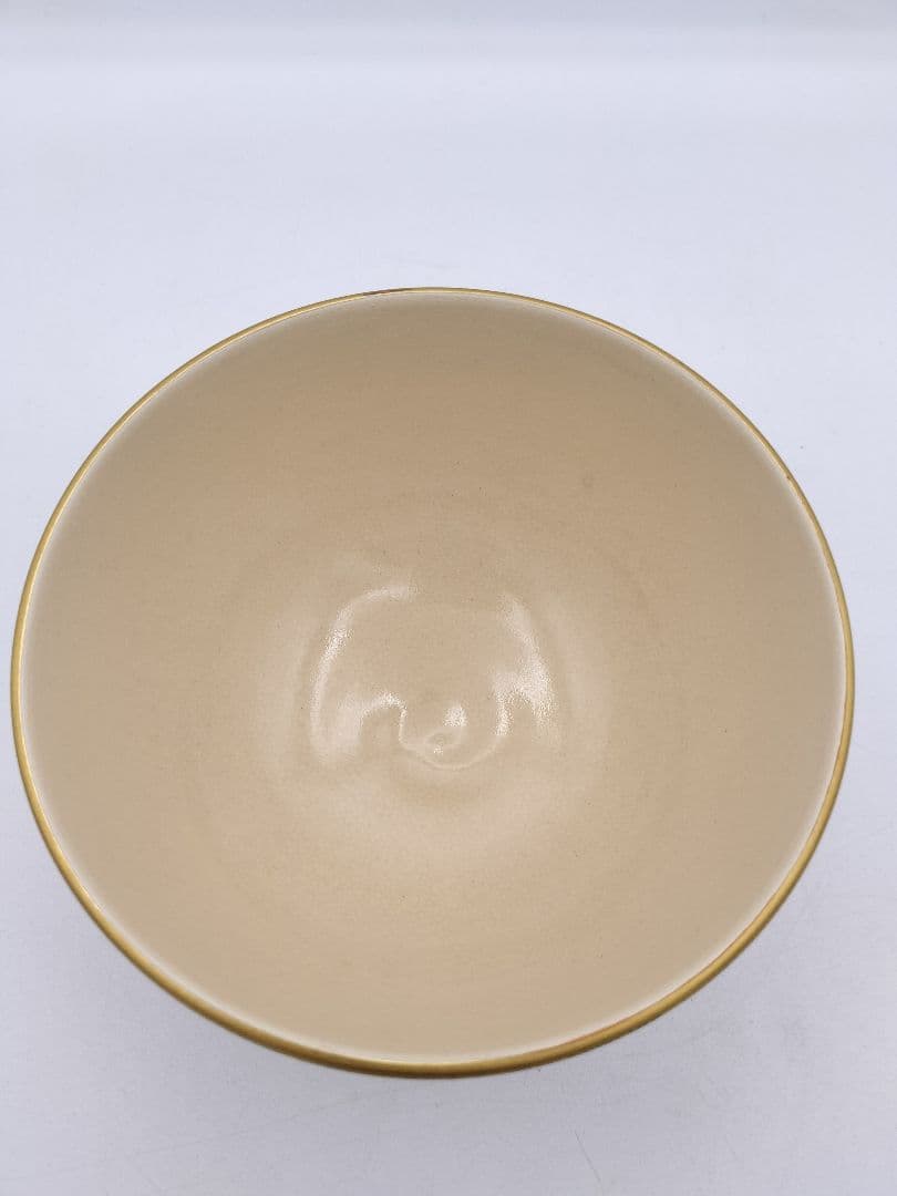 c311 茶碗 金彩色絵 白花之図 暁窯 岡田暁山 木箱 茶道具 古物