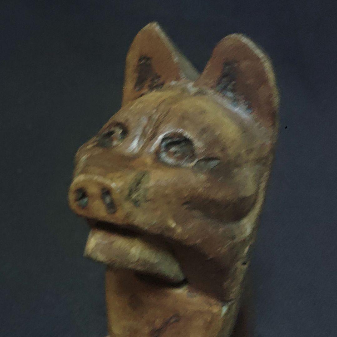 クルミ割り人形　胡桃　狐？　キツネ　犬？　木彫　彫刻　ETHIOPIA ア12