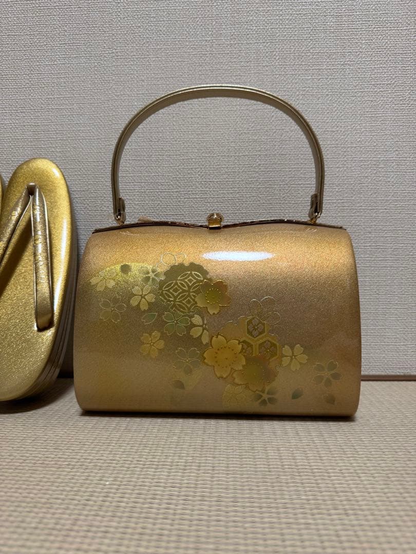 【未使用】和装用バッグ 本革　草履セット　50,000円のお品