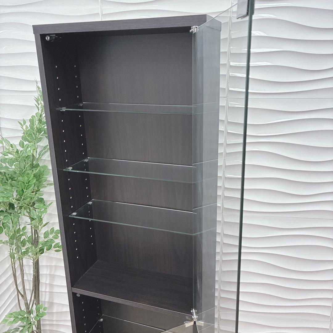 ④大阪府 神戸市 配達料無料！◇不二貿易◇ガラスコレクションケース◇ハイタイプ