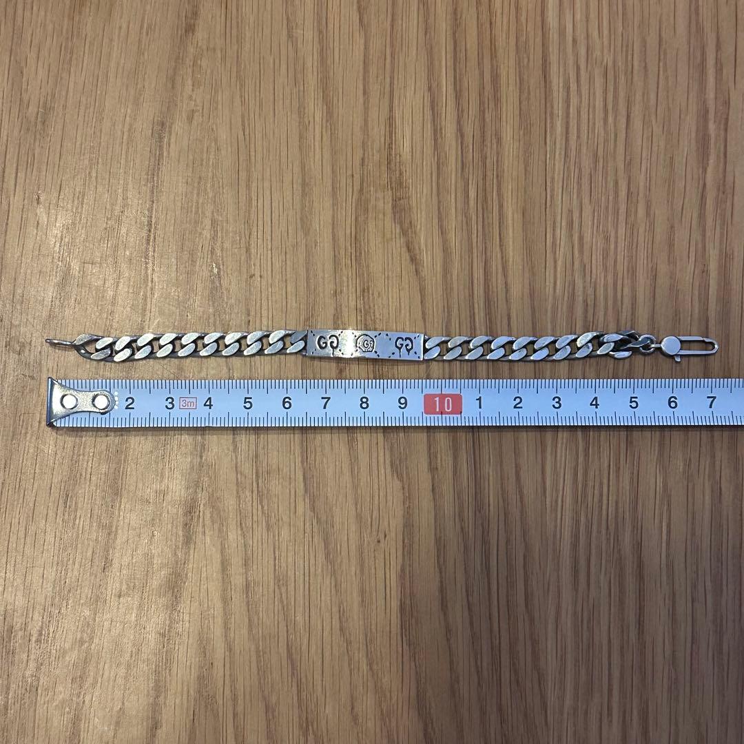 【美品】GUCCI ゴースト IDプレート チェーンブレスレット シルバー