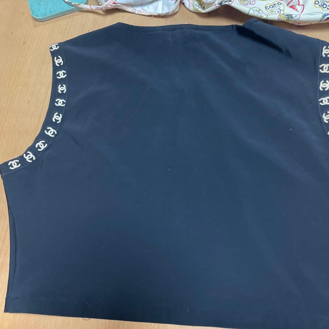 CHANEL タンクトップ ヴィンテージ　シャネル　97年レア物　ココマーク刺繍