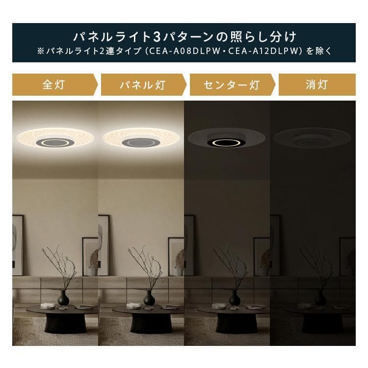 【あ】アイリスオーヤマ 調光/調色LEDパネルライト ウェーブ柄 12 畳