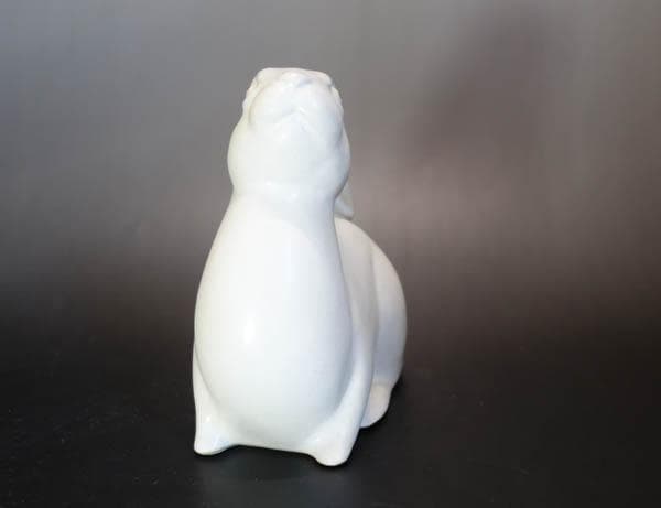 京焼　清水焼　河合誓徳 フィギュリン　兎　置物 共箱　日本芸術院賞受賞 2150