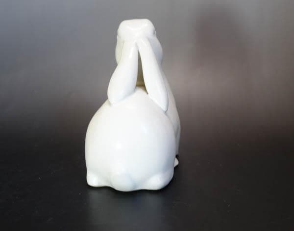 京焼　清水焼　河合誓徳 フィギュリン　兎　置物 共箱　日本芸術院賞受賞 2150