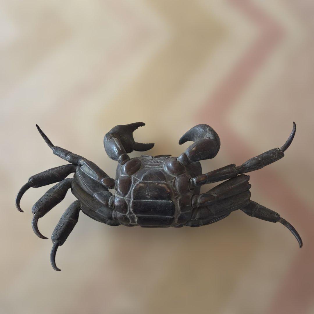 ア*ー様 金属製カニのアートオブジェ 明治时期1868–1912年
