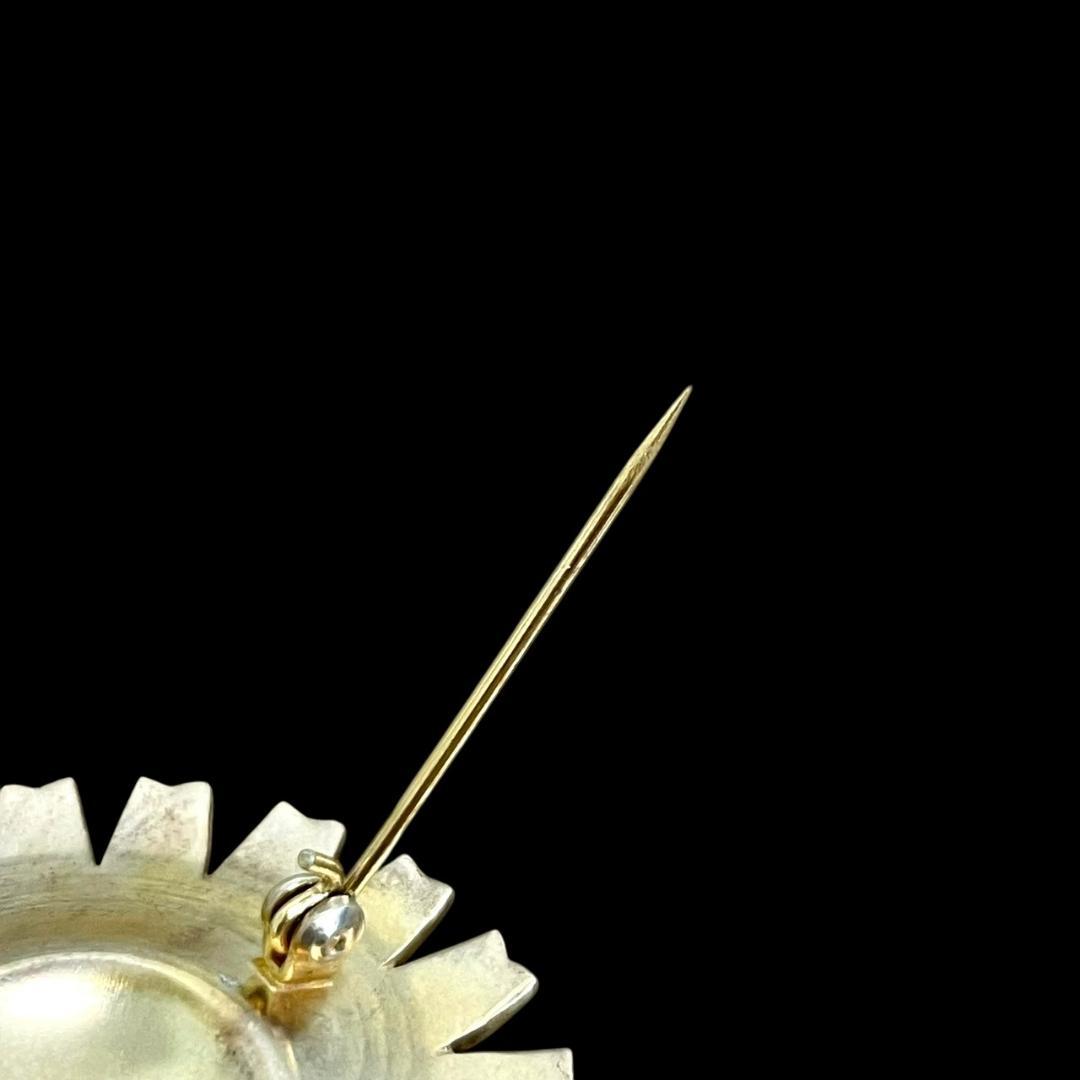 ジョージジェンセン　デイジー　ブローチ　フラワー　ホワイト