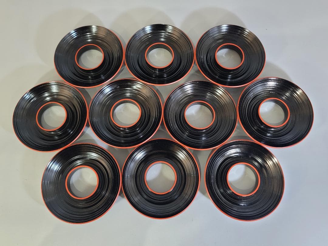 古美術 煎茶 漆 仿 長寛 茶托 共箱 美品 特製 十客