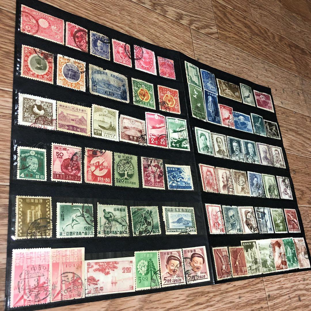 明治27年〜昭和26年の記念切手70種！使用済みで1枚数千円が多数！明治は6種