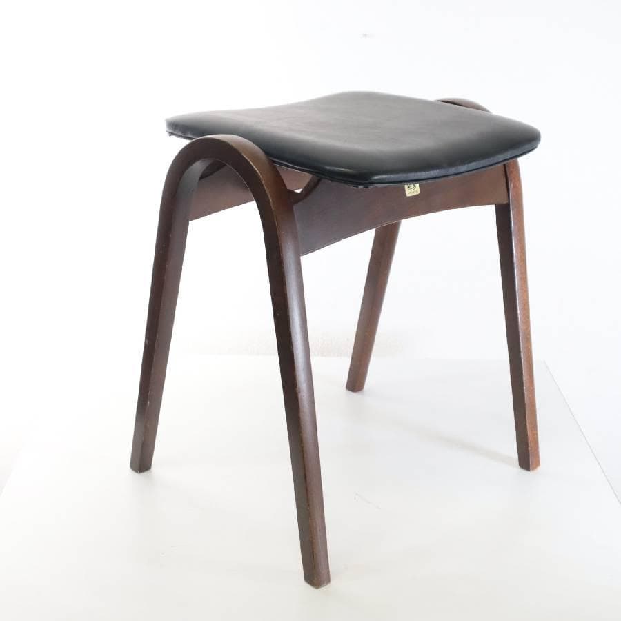 秋田木工 IDC大塚 No.202 剣持勇 スタッキングスツール 黒 PVC⑩