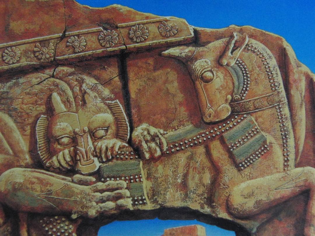 加藤良子、【遺跡追想’04（獅子）】、希少な額装用画集より