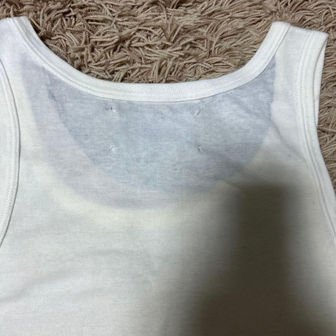 B*】様 Martan Malgera ホワイト プリント タンクトップ