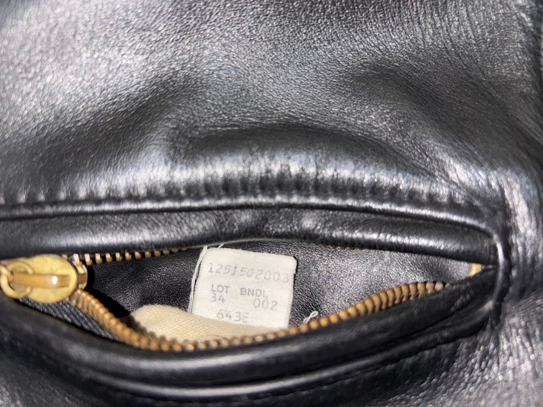 Schott 643E シングルライダースジャケット 黒 ボアライナー付 34