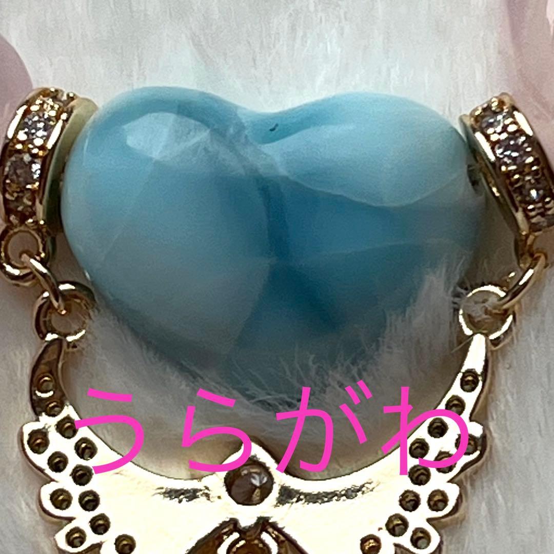 ♥️ミョ♡ラリマー ハート＆ローズクォーツ蝶々・アクアマリン・天然石ブレス