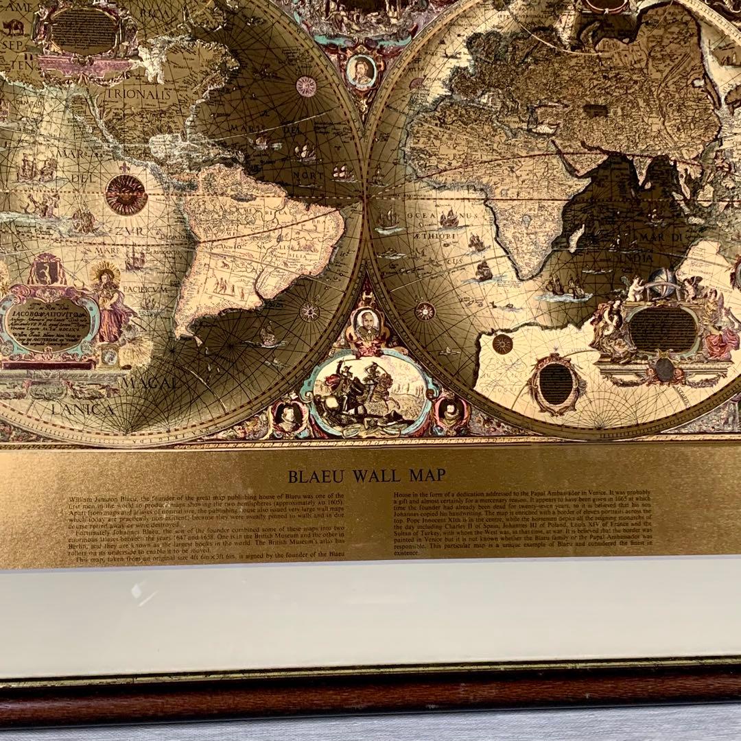 【新品・未使用】英国製 エッチングアート ヴィンテージ ホイルアート 地図