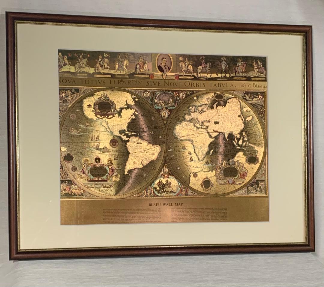 【新品・未使用】英国製 エッチングアート ヴィンテージ ホイルアート 地図