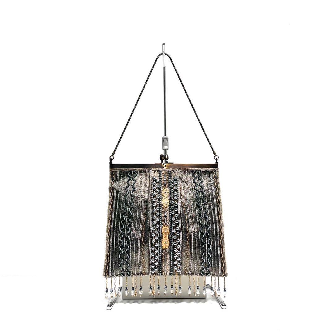 【美品】Lumy Hashimoto はしもと/ビーズ装飾/ビーズバッグ