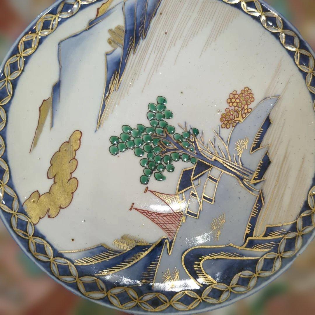 骨董　古伊万里　染錦　三っ丼　大中小　3つ　美品　鉢　器　錦出