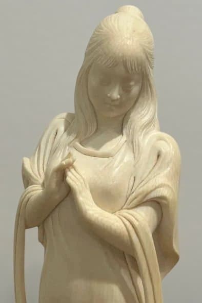 東洋彫刻 小針樹生 妖精 高さ約25cm 共箱