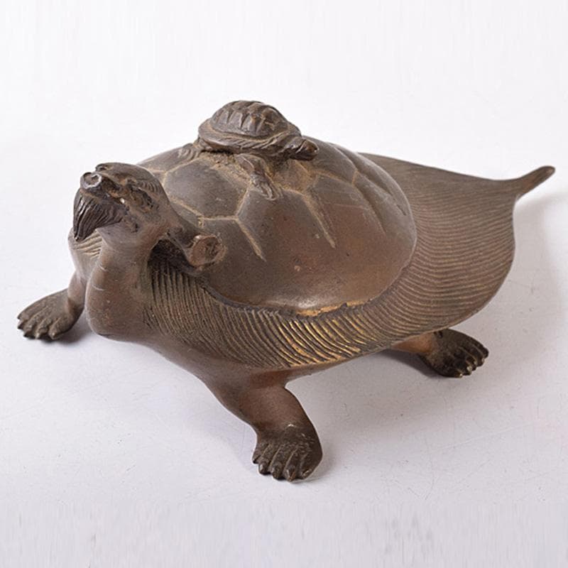 古銅宣徳銅　亀　神獣　置物　C　R8109
