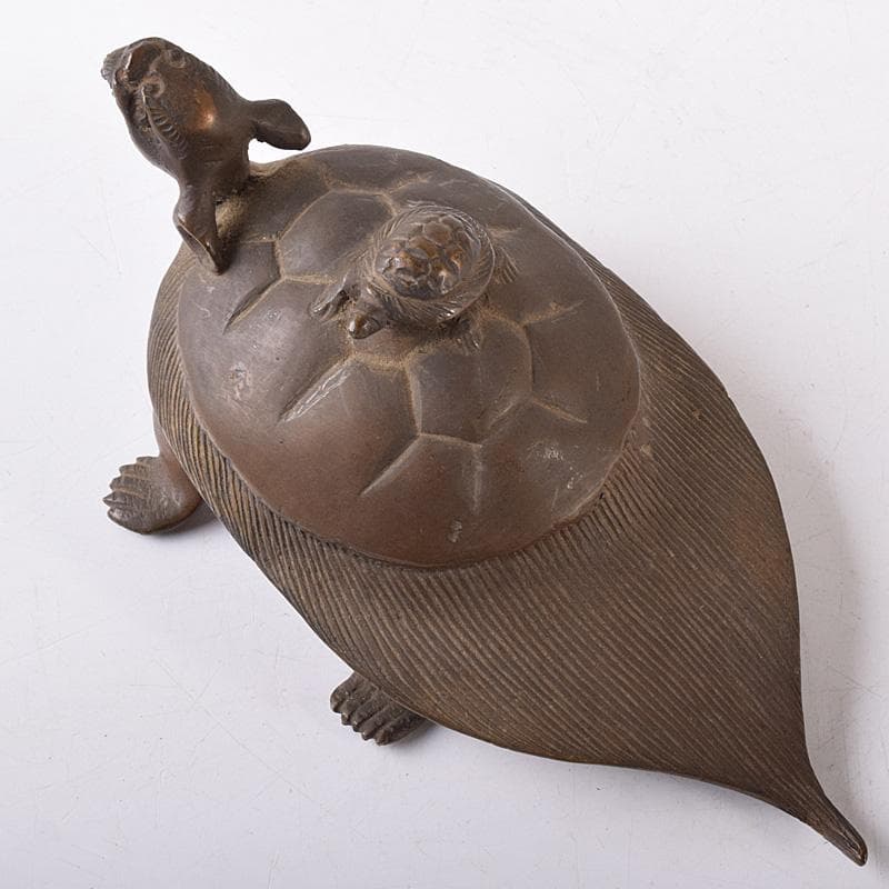 古銅宣徳銅　亀　神獣　置物　C　R8109