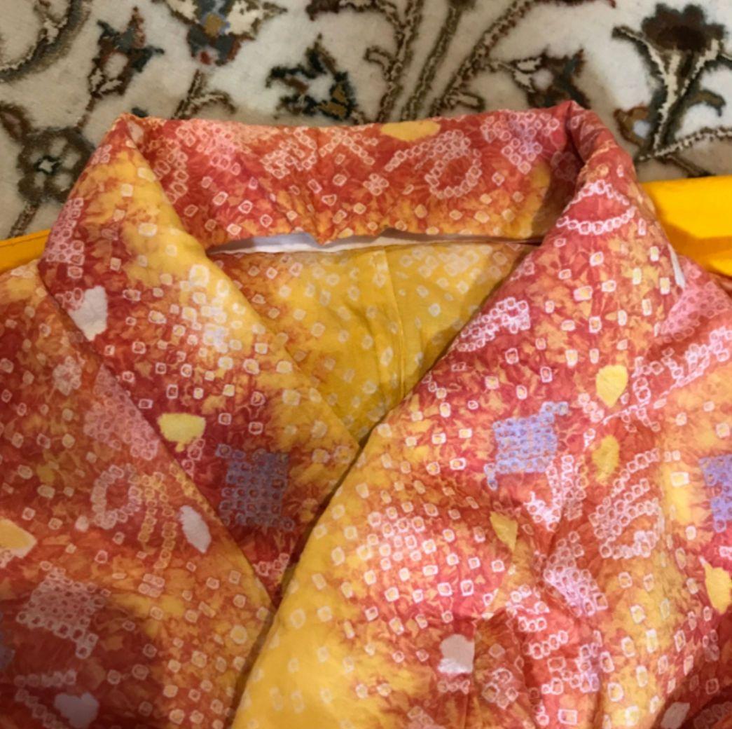 絞りの浴衣 黄色 L〜LLサイズの方OK