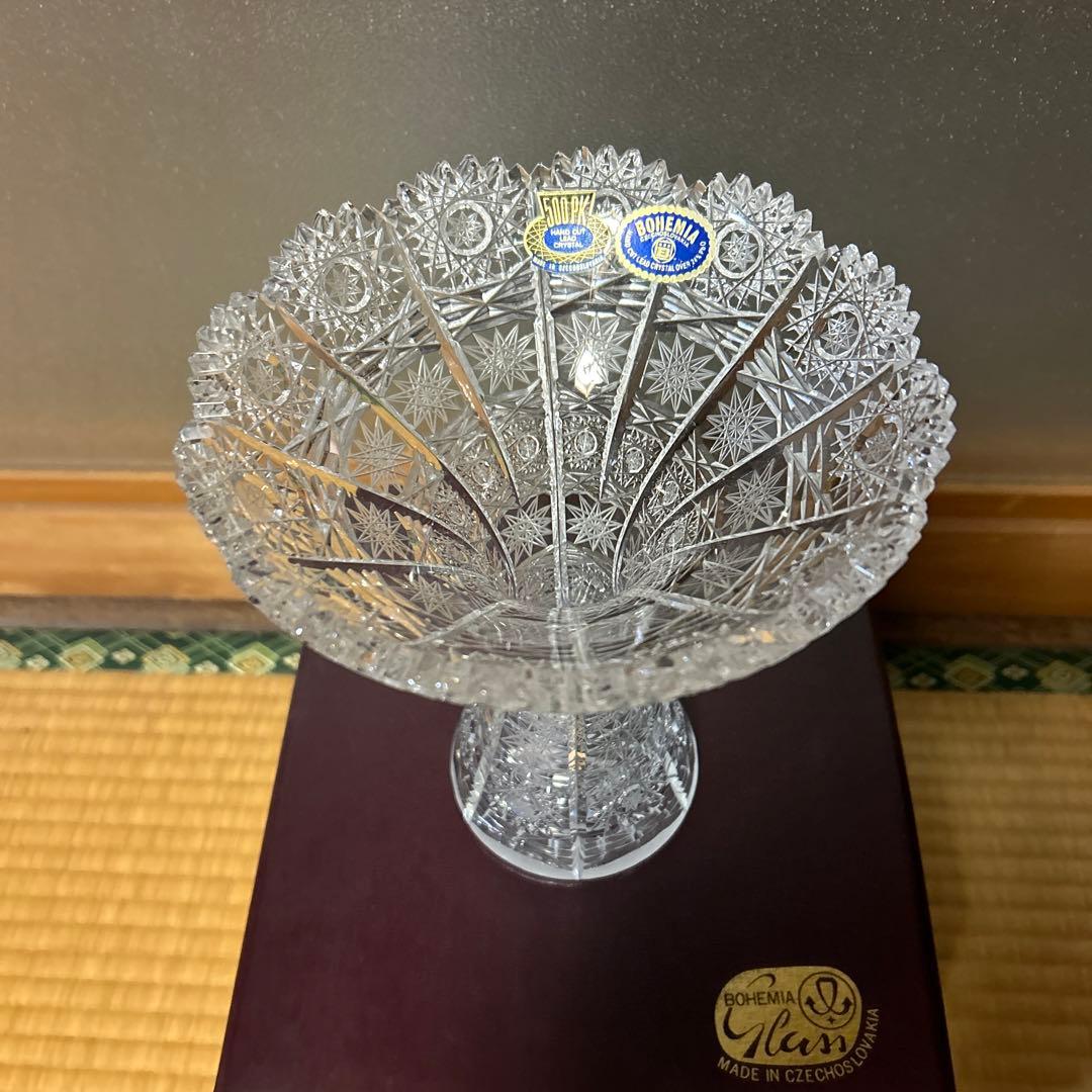 ボヘミアガラス スキェニア・マラス クリスタルガラス花瓶