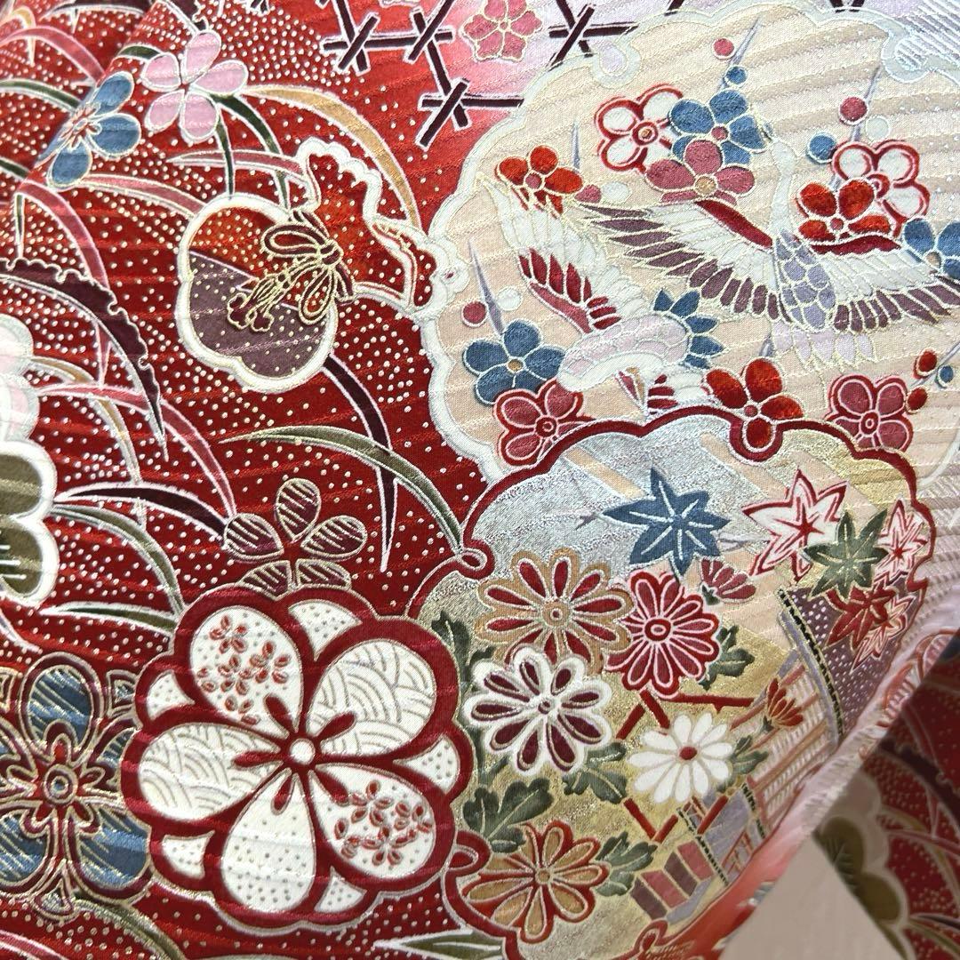 480 振袖フルセット 正絹 コーラルピンク オレンジ 橙 桃 金銀彩 暈し染め