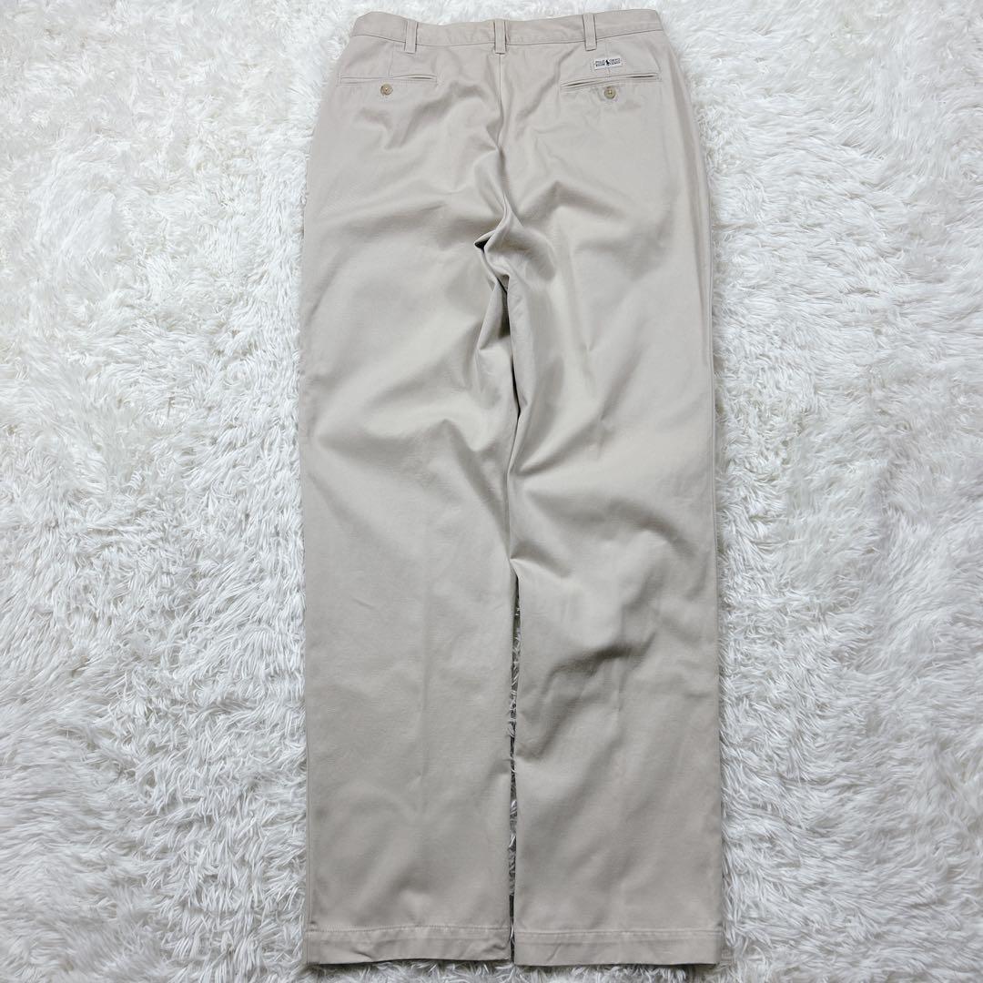 90s 美品　ポロバイラルフローレン　チノパンツ　ベージュ　ツータック W35