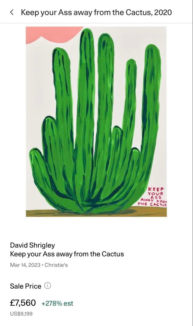 デイヴィッド・シュリグリー　David Shrigley 真作