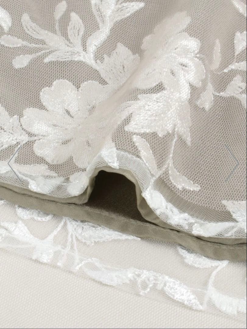【SALE】Rire Fete ボタニカル刺繍チュールドレス38