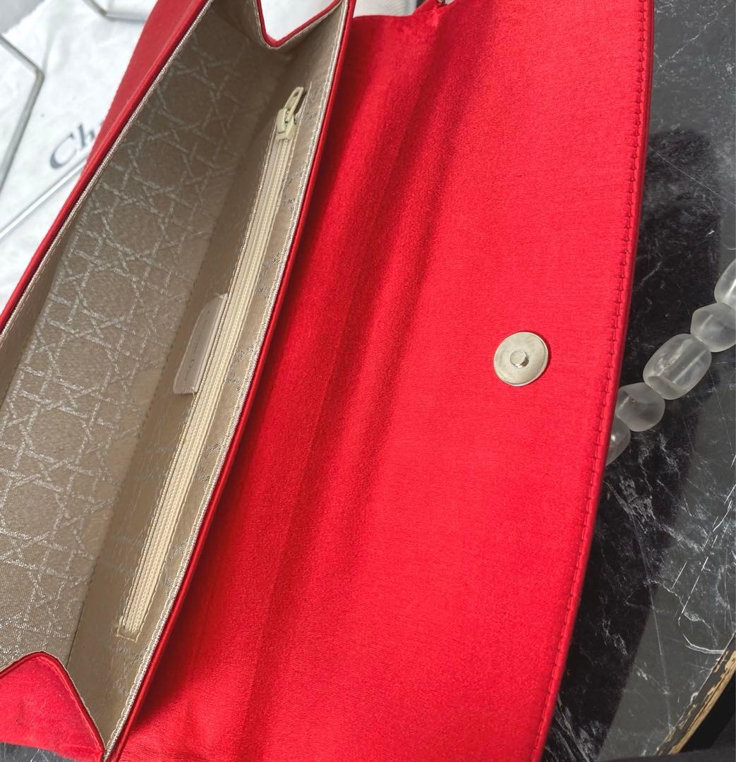 クリスチャンディオール ヴィンテージ ハンドバッグ レア 赤 ビーズ